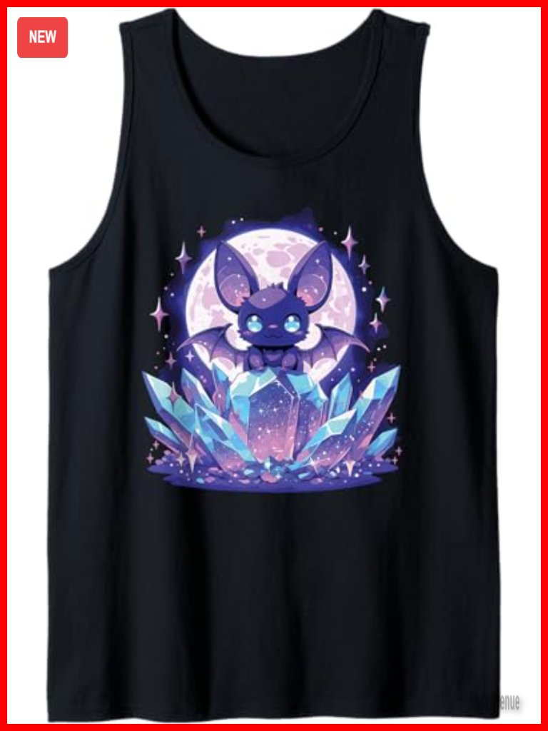 Crystal Alchemist Witch Bat Pastel Goth Graphic Tank Top Occult Design
